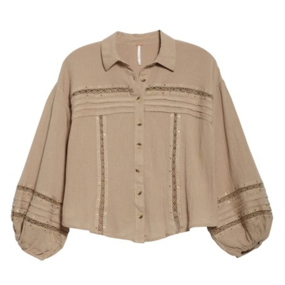 Free People Summer Stars Button Front Shirt